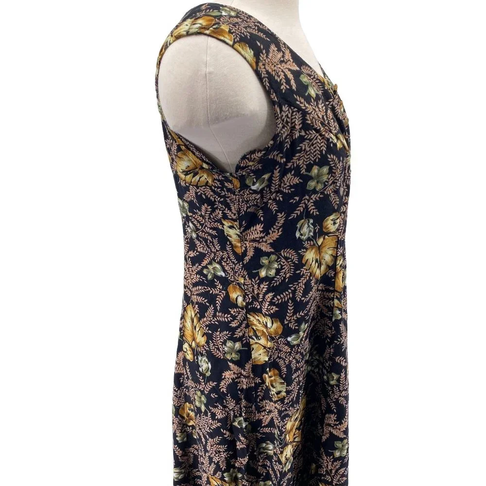 Vintage‎ Jamie Brooke floral cottage prairie midi dress size 14 Large Xlarge Y2K